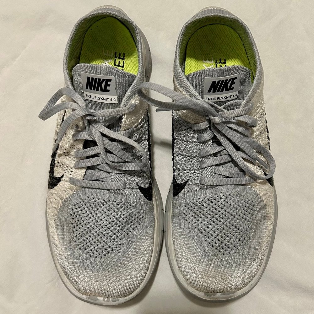 Grey Nike Free Flyknit 4.0 Sneakers Size Men's 9.5M/Women's 10.5M